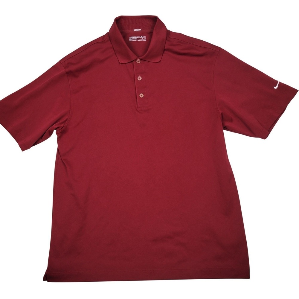 Nike Golf Dri Fit Polo Shirt Mens Large Alabama Dark Red Casual‎